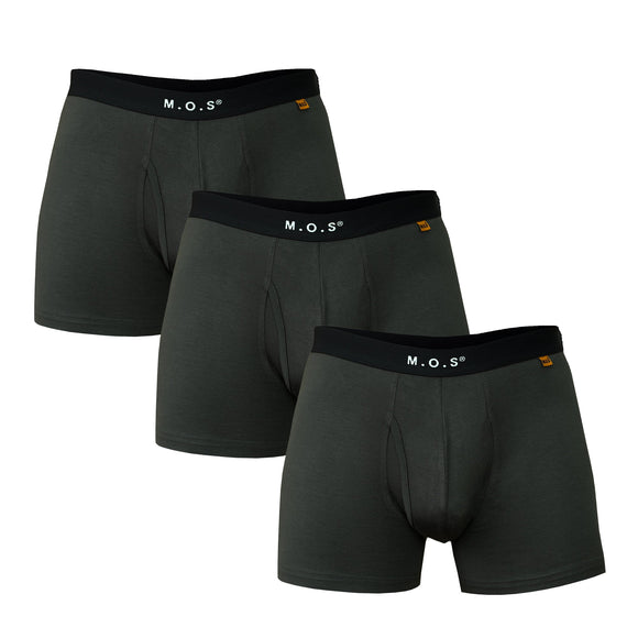 Bamboo Boxer Briefs for Men with Pouch Breathable Short Boxer 3 Pack