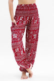 Burgundy ELEPHANT Pants Women Boho Pants Hippie Pants Yoga