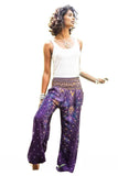 Purple PEACOCK Harem Pants Women Boho Pants Hippie Pants