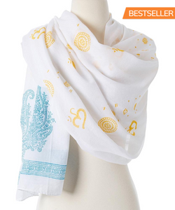 Wrap yourself in divine & style - Shanti paisley design cotton shawl