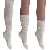 Cotton Women's Extra Long Heavy Slouch Socks, 6 Pairs Shoe Size 5-10