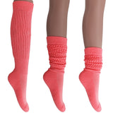 Cotton Women's Extra Long Heavy Slouch Socks, 6 Pairs Shoe Size 5-10