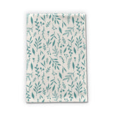 Teal Falling Leaves Tea Towel