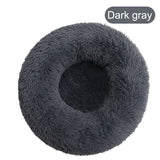 Soft Pet Dog Bed Round Winter warm Long Plush Dog House Cushion Cat