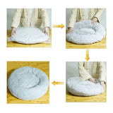 Soft Pet Dog Bed Round Winter warm Long Plush Dog House Cushion Cat