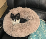 Soft Pet Dog Bed Round Winter warm Long Plush Dog House Cushion Cat