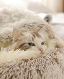 Hot Plush Round Cat Bed Cat Warm House Soft Long Plush Pet Dog Bed For