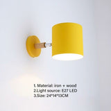 Nordic modern E27 LED wall lamp adjustable sconces light indoor