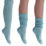 Cotton Women's Extra Long Heavy Slouch Socks, 6 Pairs Shoe Size 5-10