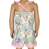 AnnLoren Little & Big Girls Jumpsuit Magical Unicorn Rainbows Spring