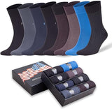 Men's Bamboo Trouser Dress Socks, 8 Pairs with Gift Box, Size 8-11.5