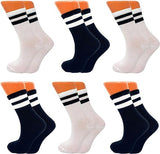 Women's Tennis Crew Socks, Extra Thin and Breathable, 6 Pairs, 85%