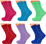 Women's Tennis Crew Socks, Extra Thin and Breathable, 6 Pairs, 85%