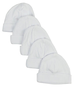 Bambini White Baby Cap (Pack of 5)