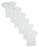 White Short Sleeve Lap Tee  6 Pack