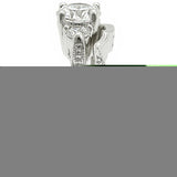 Rhodium Brass Ring with AAA Grade CZ  in Clear