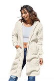 Double Take Full Size Hooded Teddy Bear Jacket with Thumbholes