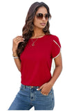 Round Neck Petal Sleeve T-Shirt