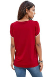 Round Neck Petal Sleeve T-Shirt