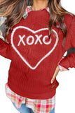 XOXO Heart Round Neck Dropped Shoulder Sweatshirt