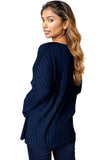 Basic Bae Full Size Ribbed Half Button Long Sleeve T-Shirt