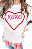 XOXO Heart Round Neck Dropped Shoulder Sweatshirt