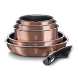 12-Pieces Cookware Set with Detached Ergonomic Handle