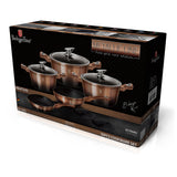 10-Piece Kitchen Cookware Set Rose Gold Noir Collection