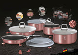 12-Pieces Cookware Set w/ Detached Ergonomic Handle I-Rose Collection