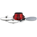 9-Pieces Cookware Set with Detached Ergonomic Handle