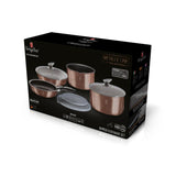 9-Pieces Cookware Set with Detached Ergonomic Handle