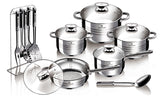 17-Piece Jumbo Stainless Steel Cookware Set Blauman Collection