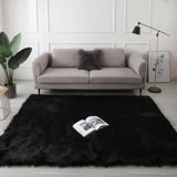 Cozy Ultra Soft Fluffy Faux Fur Black Area Rug