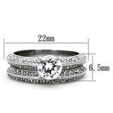 Women Stainless Steel Cubic Zirconia Rings TK1320