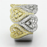 TS126 - Gold+Rhodium 925 Sterling Silver Ring with AAA Grade CZ  in