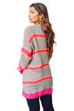 Woven Right Ribbed Long Sleeve Cardigan