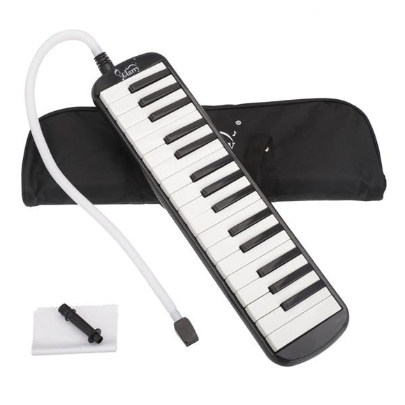 32-Key Melodica with Mouthpiece & Hose & Bag Black