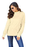 Basic Bae Full Size Ribbed Exposed Seam Mock Neck Knit Top