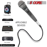 5 CORE Karaoke Microphone Dynamic Vocal Handheld Mic Cardioid Unidirectional Microfono w On and Off Switch Includes XLR Audio Cable Mic Holder PM 600