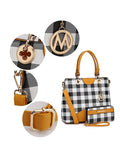 Gabriella Checkers Handbag with Wallet