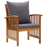 5 Piece Patio Lounge Set with Cushions Solid Acacia Wood