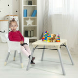 4 in 1 Baby Convertible Toddler Table Chair Set with PU Cushion