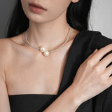 Pearl open collar European net red new personality chocker necklace temperament female accessories