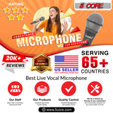 5 CORE Karaoke Microphone Dynamic Vocal Handheld Mic Cardioid Unidirectional Microfono w On and Off Switch Includes XLR Audio Cable Mic Holder PM 600