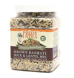 Pride Of India - Indian Brown Basmati Rice & Lentil Kitchari Mix - Protein Superfood, 3 Pound Jar