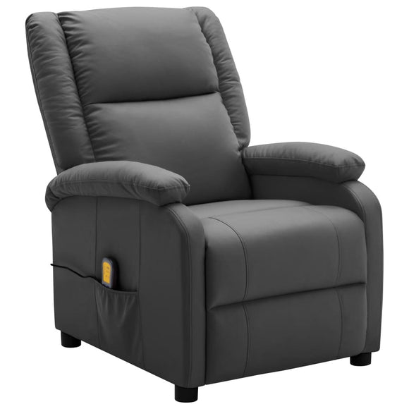 Massage Chair Anthracite Faux Leather