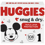 Huggies Snug & Dry Baby Diapers Size 1;  Count 108