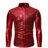 Mens Hipster Shirts Metallic Nightclub Gold Shirts