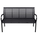 Patio Bench Black 45.7" Steel and WPC