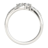 14k White Gold Two Stone Overlap Design Diamond Ring (1 cttw)